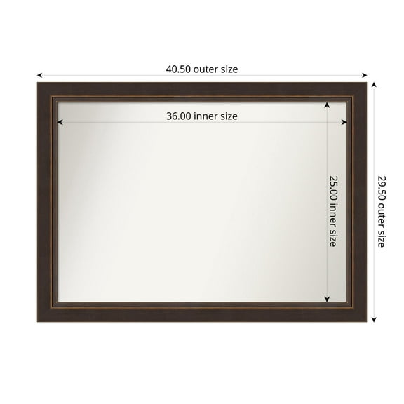 Amanti Art Custom Wall and Bathroom Mirror (29.5 x 40.5 in.), Lara Bronze Frame