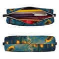 thumbnail image 2 of Yiaed Sunflower Castle Starry Sky Print Leather Pencil Case - Leather Pen Pencil Holder - Elegant & Practical Pencil Pouch for Work & Office, 2 of 7