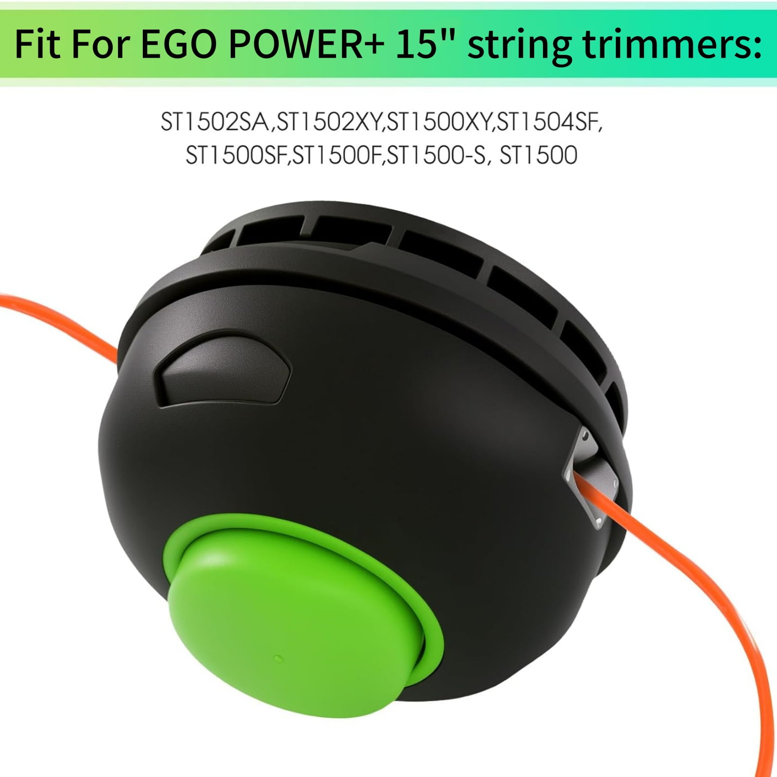 JIAHAOO String Trimmer Head ABS PVC Nylon Line For EGO Power+ 15 Trimmer ST1504SF ST1500XY