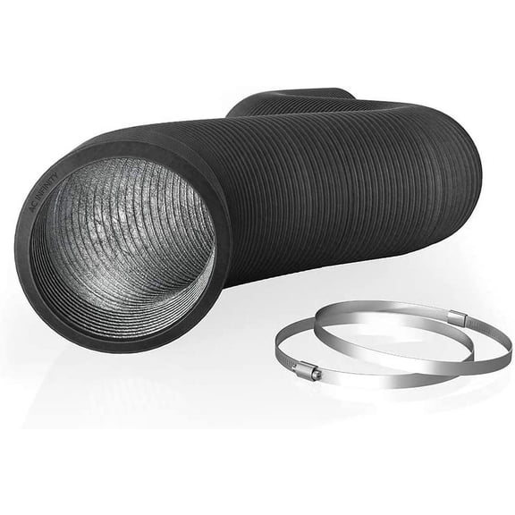 Flexible 12-Inch Aluminum Ducting, Heavy-Duty Four-Layer Protection, 8-Feet Long for Heating Cooling Ventilation and Exhaust