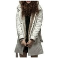 thumbnail image 6 of LEAVINGSUO Womens Coats Plus Size Clearance Womens Tops Ladies Lining Coat Womens Winter Warm Thick Long Jacket Hooded Overcoat, 6 of 6