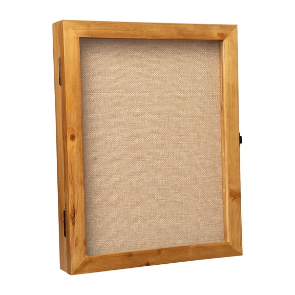 Flash Furniture Peyton Solid Pine Shadow Box Display Case 14 x 11 Weathered Brown (HMHD23M10YBNW14)