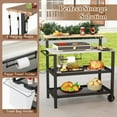 thumbnail image 5 of GVN Garden Grill, Patio Backyard Barbecue Grill,Rolling Bar Cart with Flip-up Table and Hooks for Kitchen, 5 of 11