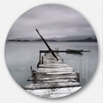 thumbnail image 1 of Designart 'Pier And Boats At Seashore Modern Wall Clock, 1 of 4
