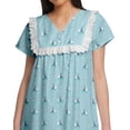 thumbnail image 3 of Moomaya Cotton Lace Neckline Sleepwear For Ladies V-Neck Printed Nightdress, 3 of 5