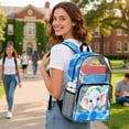 thumbnail image 3 of COEQINE Clear Book Bag for College Travel, 17 Inch See Through Large Backpack for Stadium, PVC Polyester Travel Backpack for Women, Casual Daypack for Work School, Elephant Rainbow Bubble, 3 of 7