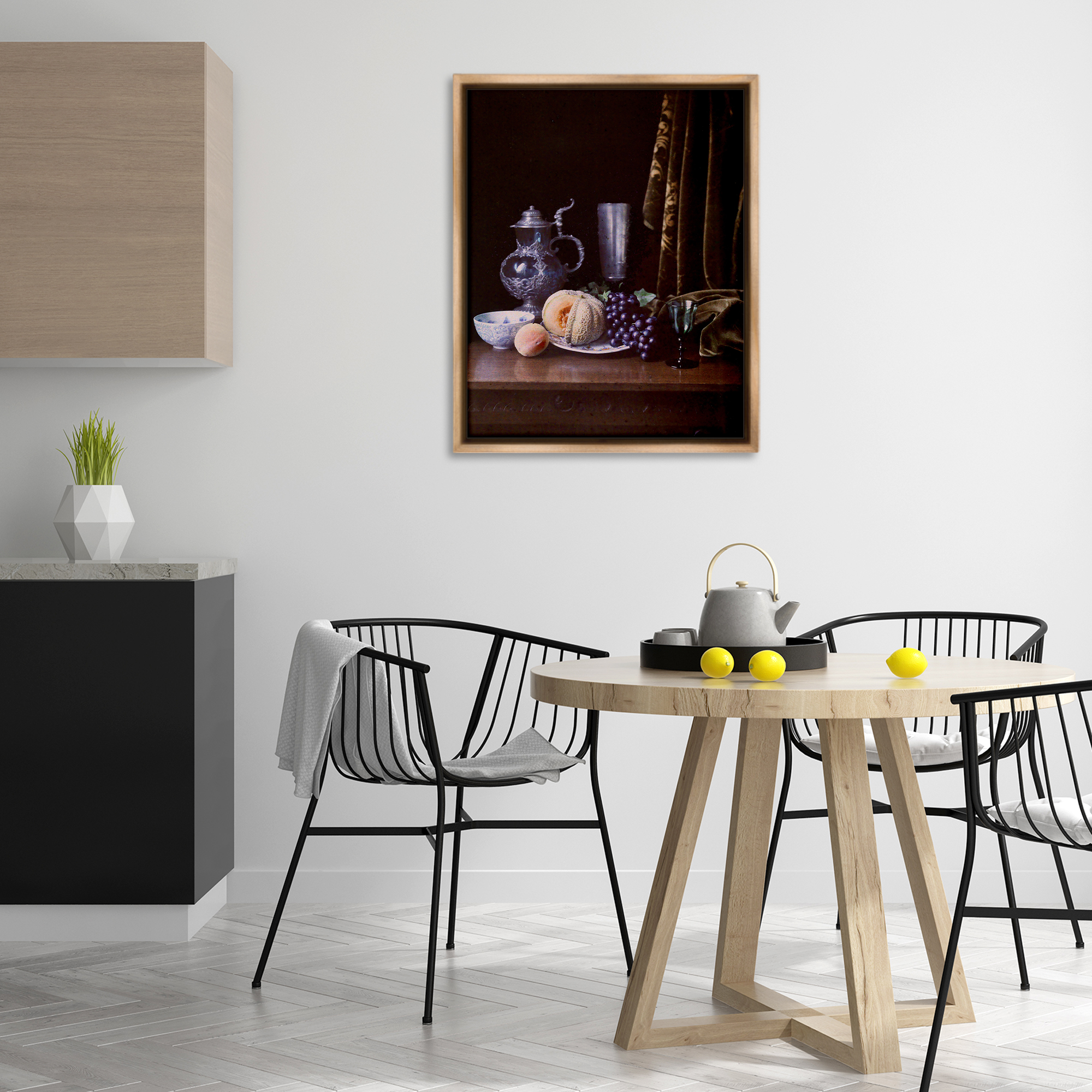 Stupell Industries Vanitas Still Life Food & Beverage Photography Brown Floater Framed Canvas Art Print Wall Art, 25 x 31