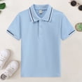 thumbnail image 2 of NIEWTR Toddler Boys Short Sleeve Polo Shirt Soft for Playdates School and Everyday（A01-Light Blue,10-11 Years), 2 of 7