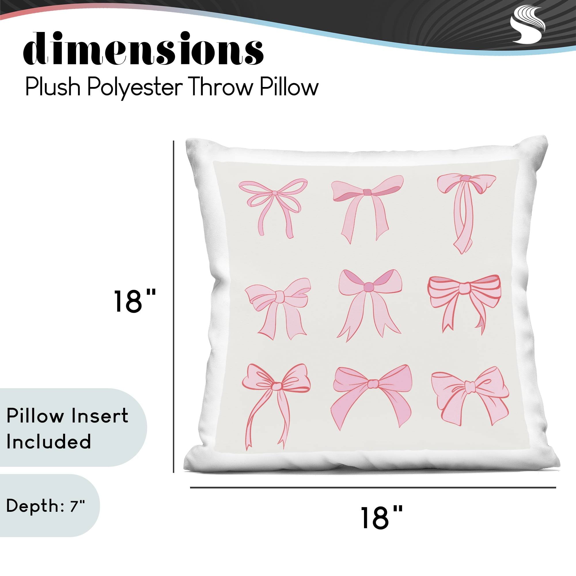 Stupell Industries Pink Coquette Bow Arrangement Decorative Printed Throw Pillow, design by Emily Navas