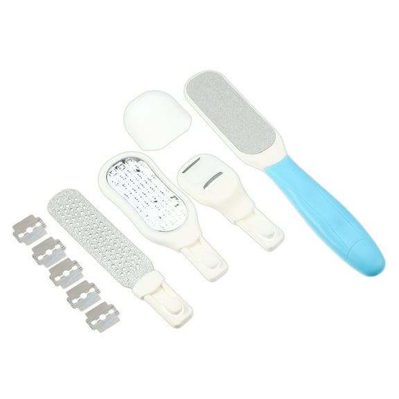 Unique Bargains 5 in 1 Pedicure Kit Foot File Removes Dead Skin Pedicure Foot Scrubber ABS Stainless Steel Light Blue