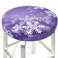 thumbnail image 3 of Bingfone Snowflakes Padded Round Bar Stool Cover Cushion with Elastic Fabric Round Chair Seat - Snowflakes, 3 of 7