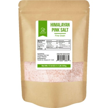 Soeos Himalayan Pink Salt, Fine Grain, 500g, Kraft Bag