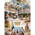 thumbnail image 5 of Blue Dog Paw Print Table Cloth, Vintage Farmhouse Rustic Wooden Grain Waterproof Tablecloth for Rectangle Tables, Reusable Washable Fabric Table Cover for Restaurant Kitchen Dining Tables 54"x108", 5 of 6