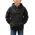 thumbnail image 2 of Amidoa Hoodies for Boys Zip Fleece Hooded Sweatshirt Long Sleeve Kids Fashion Hoodie Fall Winter Clothes Black Size 6-7 Years, 2 of 9
