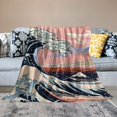 thumbnail image 2 of Orinice Wave Warm Lightweight Blanket Soft Fleece Blankets All Seasons Throw Blanket for Bed Couch Sofa Decor Cow Gifts 60x80in, 2 of 6