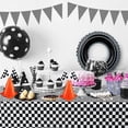 thumbnail image 5 of Mantel de carreras de 137x274cm, mantel temático de coche de carreras para motocicleta, vajilla, rueda, neumático, globo, suministros para fiesta de cumpleaños, 5 of 5