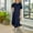 Navy, variant on asdoklhq Dress for Women Fashion Women Summer Casual Round-Neck Short Sleeve Solid Long Dress Brown M