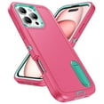 thumbnail image 2 of for iPhone 16 Pro Max Case, iPhone 16 Pro Max Phone Case with Built in Kickstand, Shockproof/Dustproof/Drop Proof Heavy Duty Military-Grade Rugged Protective Cover for iPhone 16 Pro Max,Rose Red, 2 of 9
