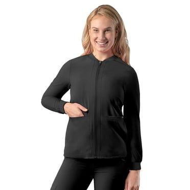 Adar Addition Scrubs For Women - Zippered Bomber Scrub Jacket
