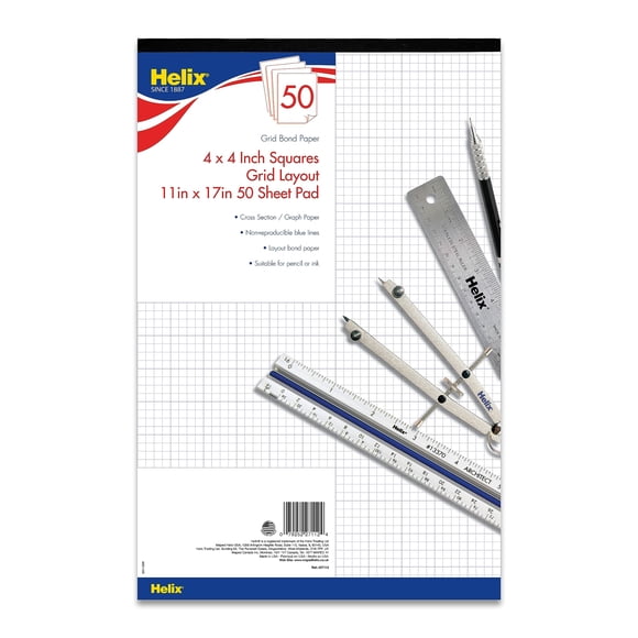 Block de papel bond Maped 28 x 43 cm con cuadrícula 50 hojas