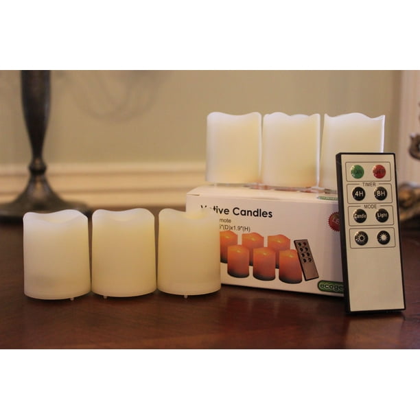 EcoGecko Indoor/Outdoor Remote Controlled Votive Flameless LED Candles
