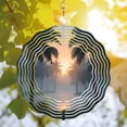 thumbnail image 3 of Tropical Sunset Metal Wind Spinner & Chime - Serene Palm Tree Design for Yard & Garden Decor Captivating Colors & Tranquil Vibes, 3 of 6