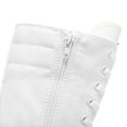 thumbnail image 6 of ANUFER Girls Womens Fashion Knee High Lace-Up Canvas Boots Pure White Zip Dance Boots Rivets SN816 US8, 6 of 7