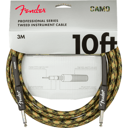 Genuine Fender® Professional Series Instrument Cable, 10', Woodland Camo