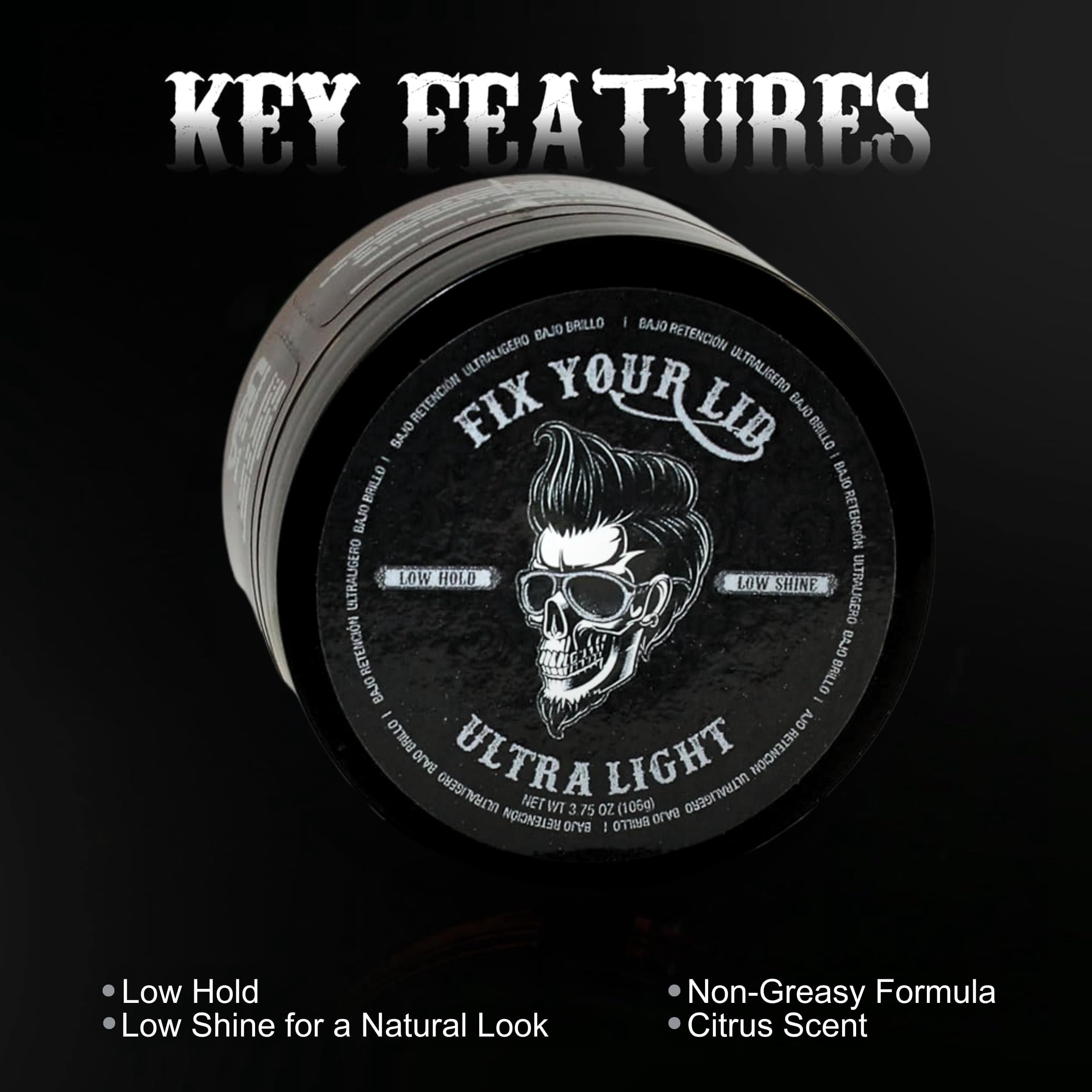 Fix Your Lid Ultra Light Pomade for Men - Water-Based Pomade with Low Hold and Low Shine - Match All Men’s Hair Types & Styles - Easy to Wash Out - 3.75 oz