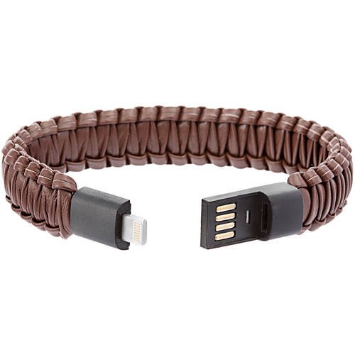 ONLINE Reinforcements SilverTone Stainless Steel Men's Brown Leather