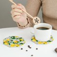 thumbnail image 3 of Leather Coasters with Heat-resistant for Drinks, Lemon Oil Painting Effect -标题2 Octagon, 3 of 5