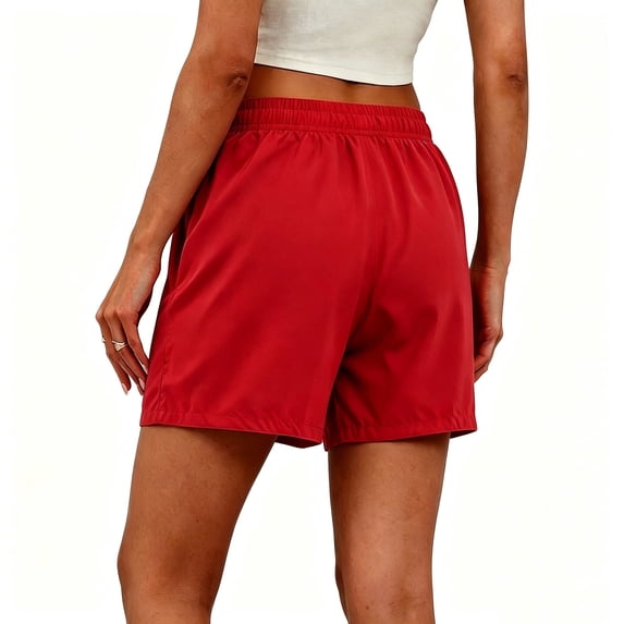 KIHOUT Women's Quick Dry Athletic Shorts, Elastic Drawstring Waist Casual Workout Shorts with Side Pockets for Running, Gym, and Everyday Summer Wear