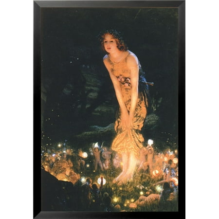 UPC: 0786024248009 | FRAMED Midsummer Eve by Edward Robert Hughes 30×20 Museum Art Print Poster