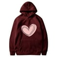 thumbnail image 5 of fatyb Women's Heart Printed Hoodies Drawstring Long Sleeve Sweatshirts Loose Pullover Tops with Pockets, 5 of 5