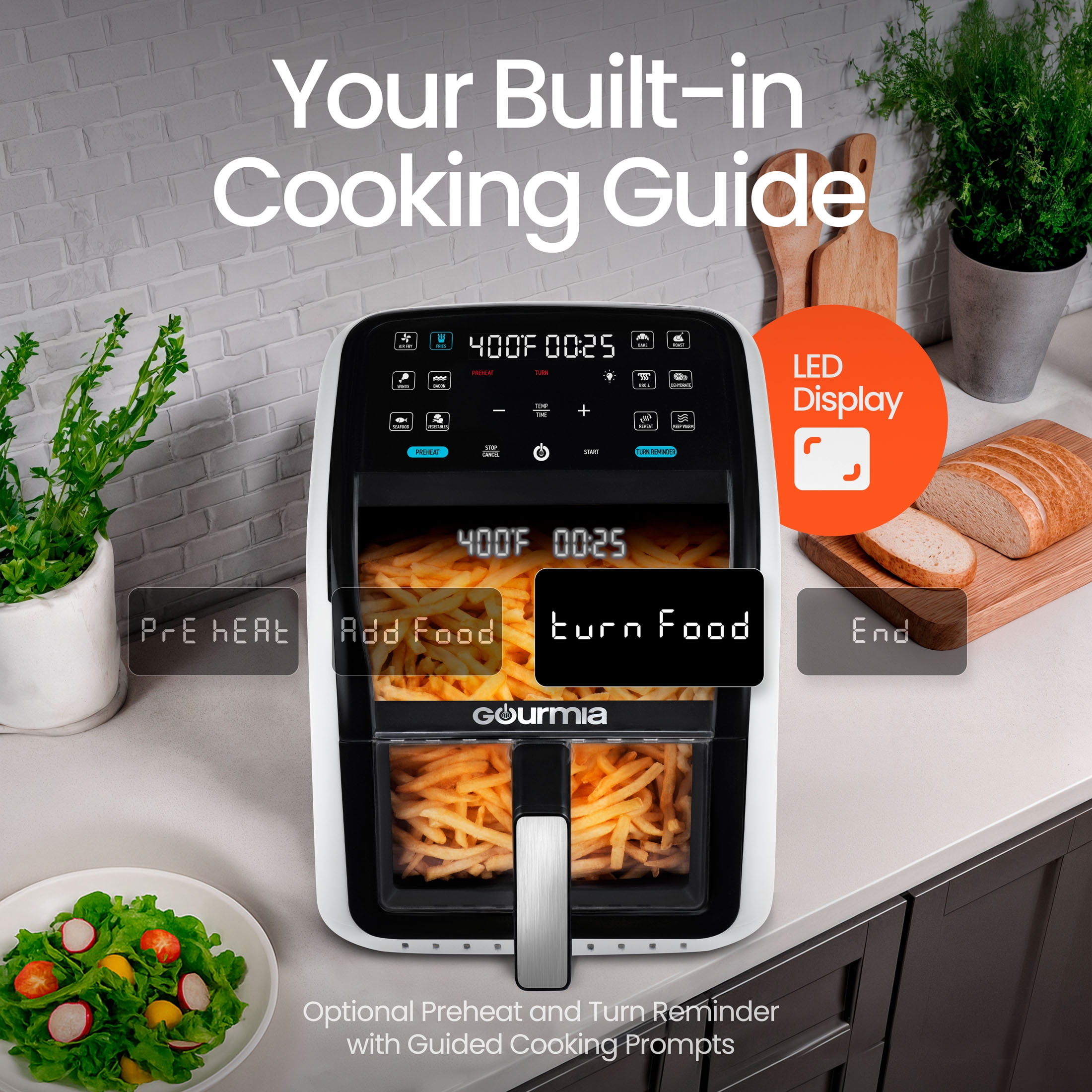 GOURMIA 窓付き デジタル エアーフライヤー 7.6L GAF858 未使用Gourmia