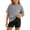 Gray, variant on Girls Outfit Sets Short Sleeve, 2 Piece Solid Color Summer T-shirts and Shorts Sets Pink Size 12