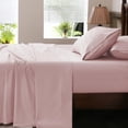 thumbnail image 2 of Pure 1000 Thread Count PIMA Cotton- Sateen Weave 4-Piece Twin XL(39" X 80") Light Pink, Single Ply Yarns, Sateen Weave, Fits Mattress 18"inch Deep Pocket, 2 of 4