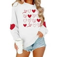 thumbnail image 4 of FAWUUDO Valentines Day Shirts Women Valentine Crewneck Sweatshirts Love Heart Sweatshirt Valentine's Long Sleeve Tops White XS, 4 of 9