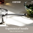 thumbnail image 3 of Carote 2QT Tri-Ply Stainless Steel Ceramic Nonstick Saucepan, Induction Ready, 3 of 6