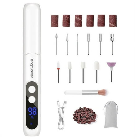 Cordless Electric Nail Drill Machine by HengYuaoler, Lightweight Design, 35,000 RPM, Complete Kit for Nail