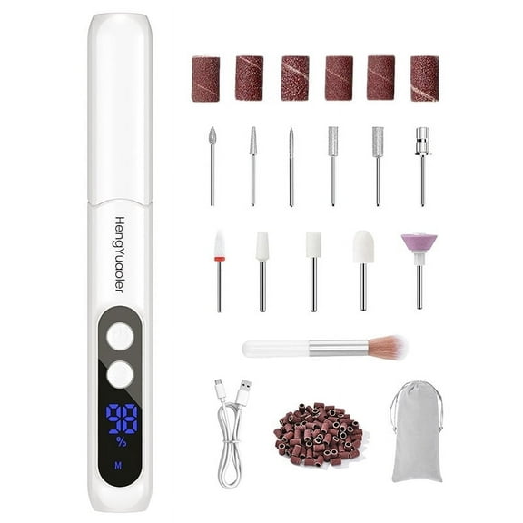 Cordless Electric Nail Drill Machine by HengYuaoler, Lightweight Design, 35,000 RPM, Complete Kit for Nail