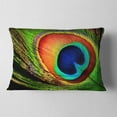 thumbnail image 2 of Designart Peacock Feather - Photography Throw Pillow - 12x20, 2 of 5