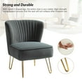 thumbnail image 7 of Velvet Armless Accent Chair Gold Metal Legs Modern Upholstered Single Sofa Home Living Room Grey, 7 of 7