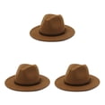 thumbnail image 3 of Qarigey Sombreros grandes de invierno de Color sólido vestido de ala ancha gorras de lana cálidas mujeres hombres vaquero niños al aire Type1 NO1, 3 of 6