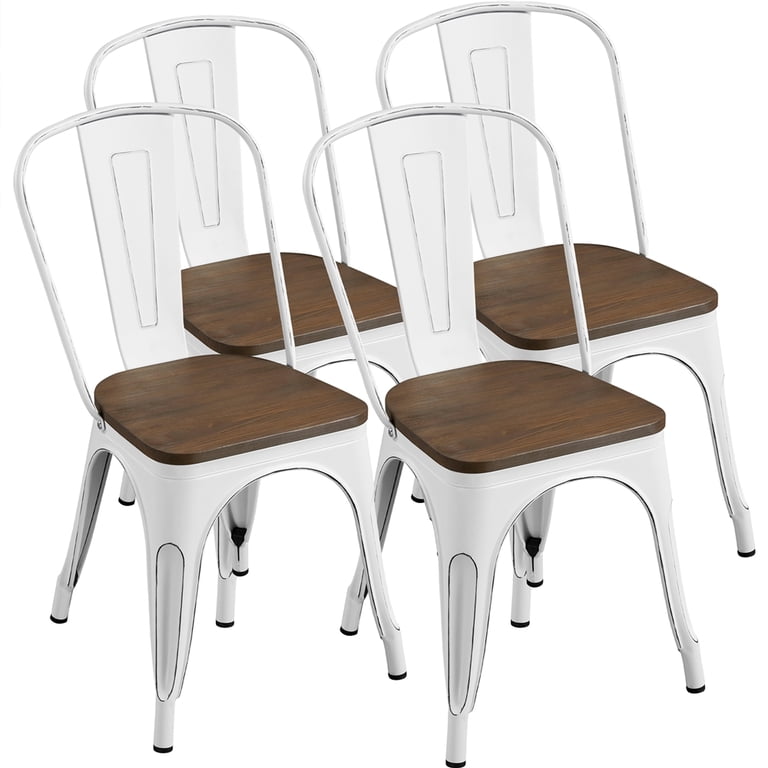Alden Design Metal Stackable Dining Chairs, Set of 4 photo 1