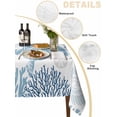 thumbnail image 2 of Navy Blue Coastal Turtle Table Cloth, Ocean Coral Nautical Waterproof Tablecloth for Rectangle Tables, Reusable Washable Fabric Table Cover for Restaurant Kitchen Dining Tables 60"x120", 2 of 6
