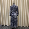 thumbnail image 5 of AURA Plus Size Printed Swing Midi Dress Long Sleeve Polo Collar High Waist Belted Banquet Spring Fall Dress, 5 of 10