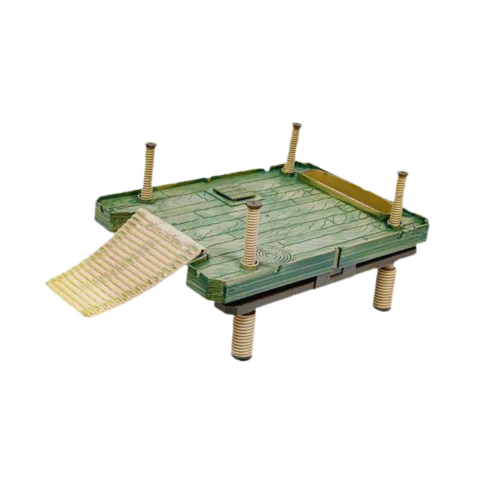oshhni Turtle Ramp Turtle Resting Reptile Hide Cave Hideouts Turtle Resting Basking for Newts Semi Aquatic Animals 40.5x27.5cm