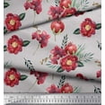 thumbnail image 3 of Soimoi Gray Rayon Fabric Leaves,Pomegranate & Floral Fabric Prints by Yard 56 Inch Wide, 3 of 3
