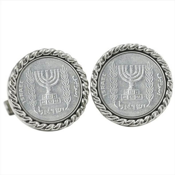 American Coin Treasures 12426 Israel Menorah Boutons de Manchette